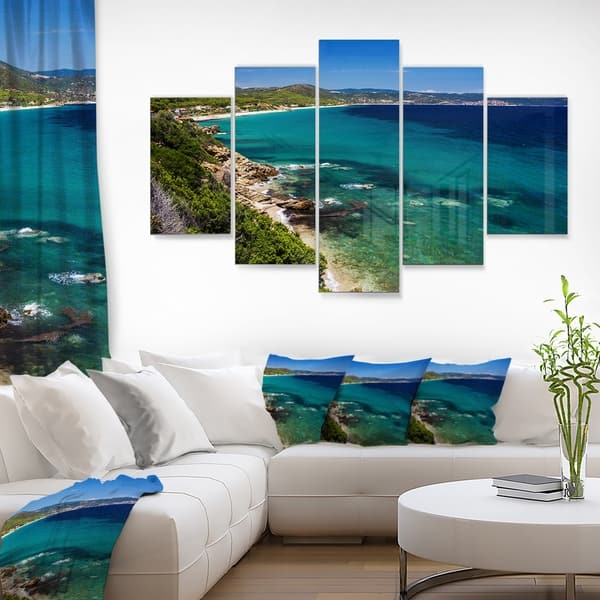 Designart Beautiful Greek Beach Of Sea Modern Seashore Metal Wall Art On Sale Overstock 13966558