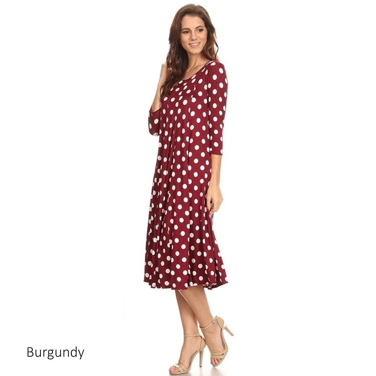 polka dot burgundy dress