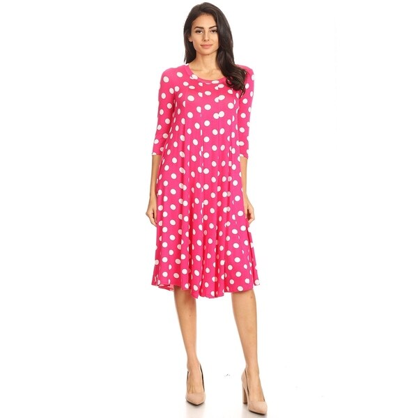 mid length polka dot dress