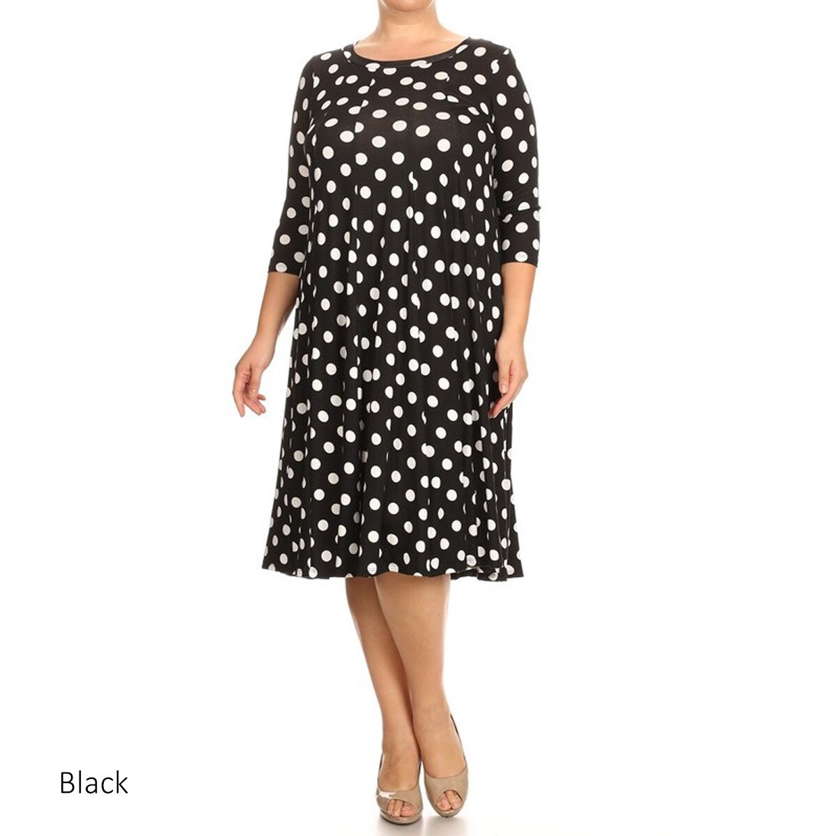 plus size black polka dot dress