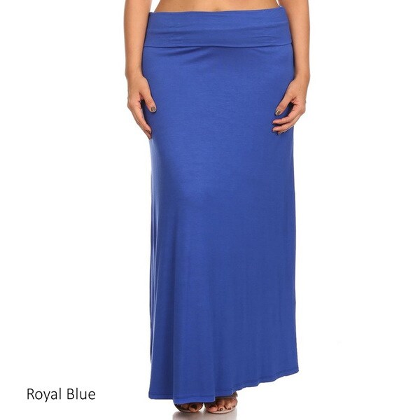 plus size blue maxi skirt