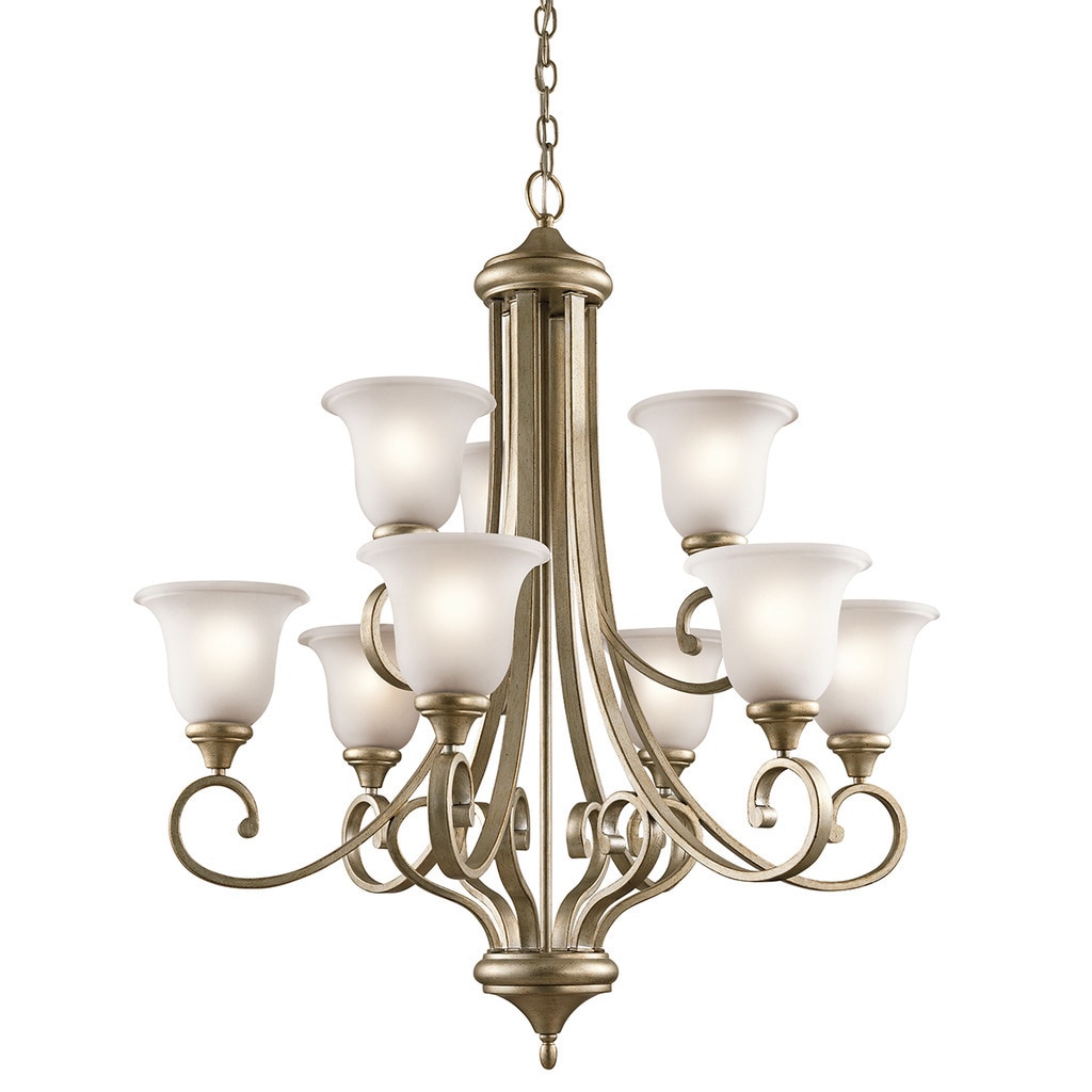 Kichler Lighting Monroe Collection 9-light Sterling Gold Chandelier - Chandeliers For Bedrooms by Overstock.com