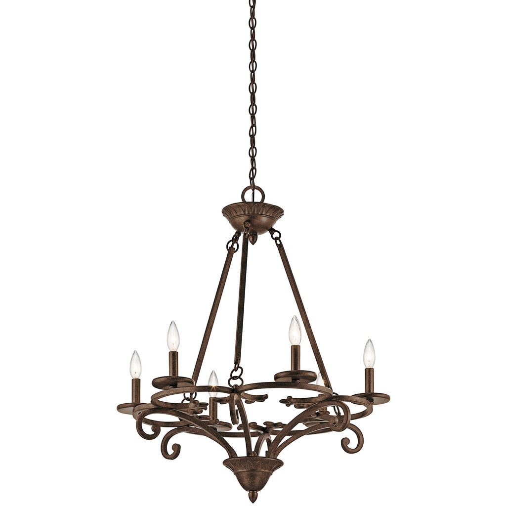 Kichler Lighting Caldella Collection 6-light Aged Bronze Chandelier - Chandeliers For Bedrooms by Overstock.com