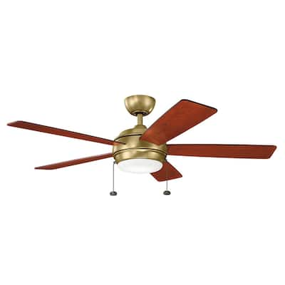 Kichler Lighting Starkk Collection 52-inch Natural Brass LED Ceiling Fan