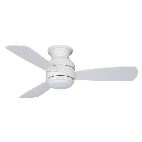 Fanimation Studio Collection Level Matte White Metal/ABS 44-inch Snugger Fan with LED Light Kit