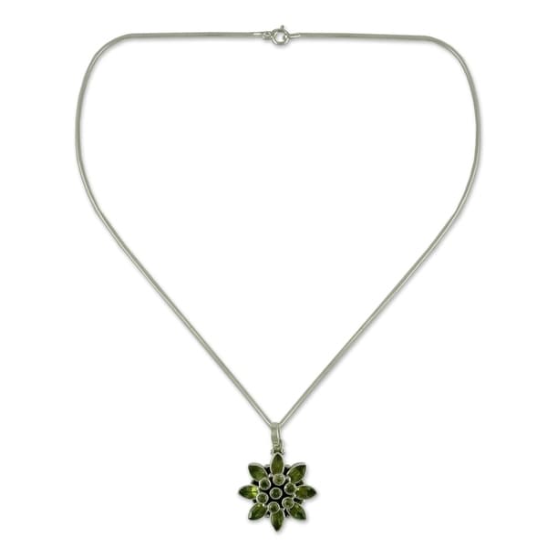 peridot necklace sterling silver