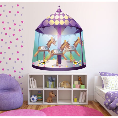 shop full color decal carousel horse sticker, carousel horse wall