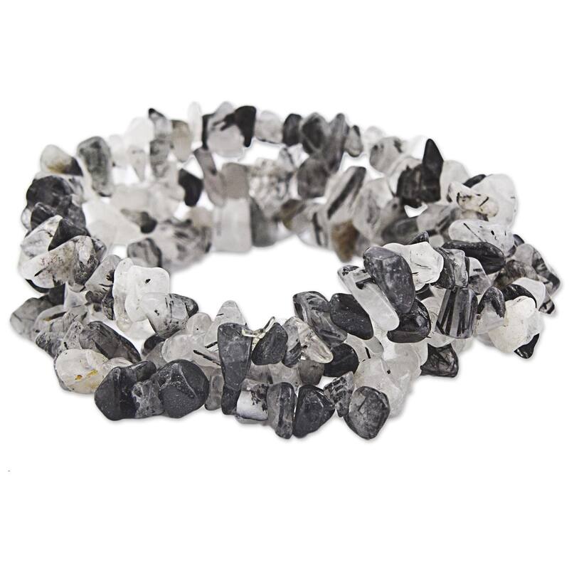 Set of 3 Quartz Tourmaline 'Monochromatic' Bracelets