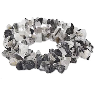 Set of 3 Quartz Tourmaline 'Monochromatic' Bracelets