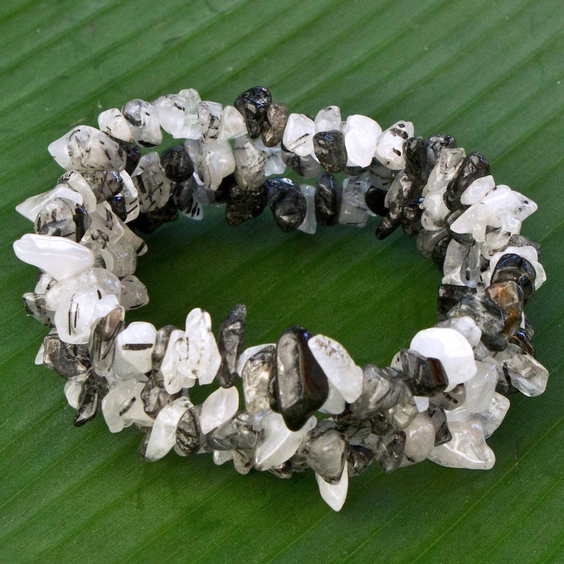 Set of 3 Quartz Tourmaline 'Monochromatic' Bracelets
