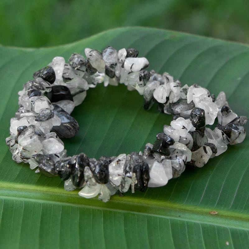 Set of 3 Quartz Tourmaline 'Monochromatic' Bracelets