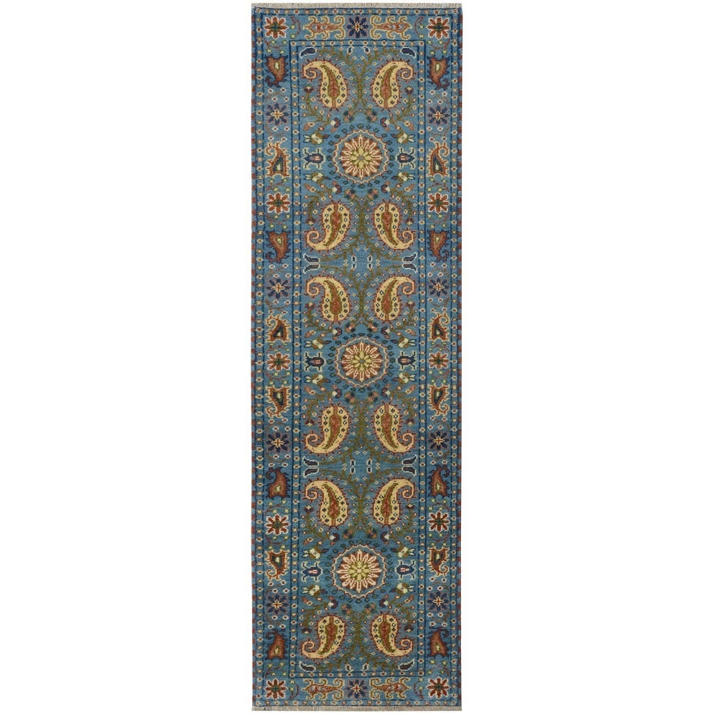 HERAT ORIENTAL Handmade Kazak Paisley Design Wool Runner - 2'8 x 10'