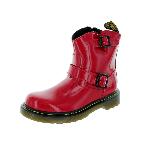 kids red patent boots