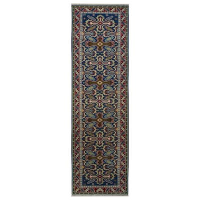 Handmade Kazak Wool Runner (India) - 2'8 x 10'