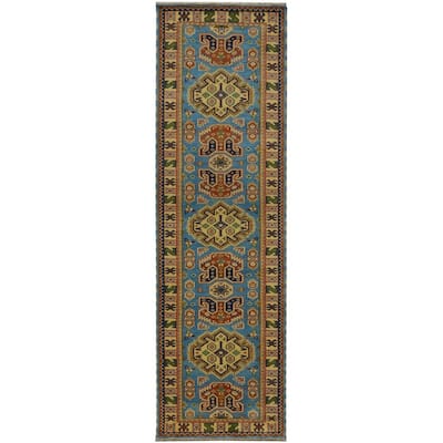 Handmade Kazak Wool Runner (India) - 2'8 x 10'