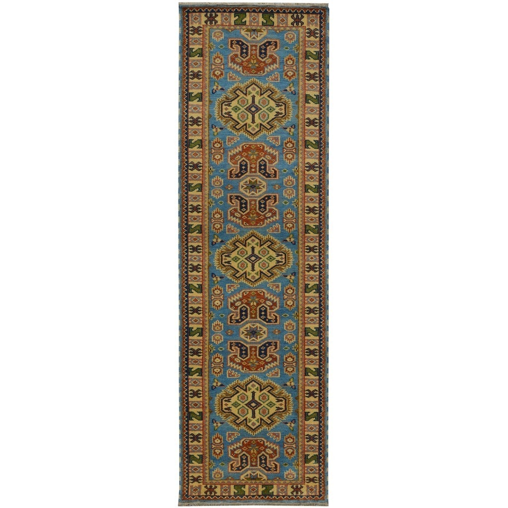 Handmade Kazak Wool Runner (India) - 2'8 x 10'