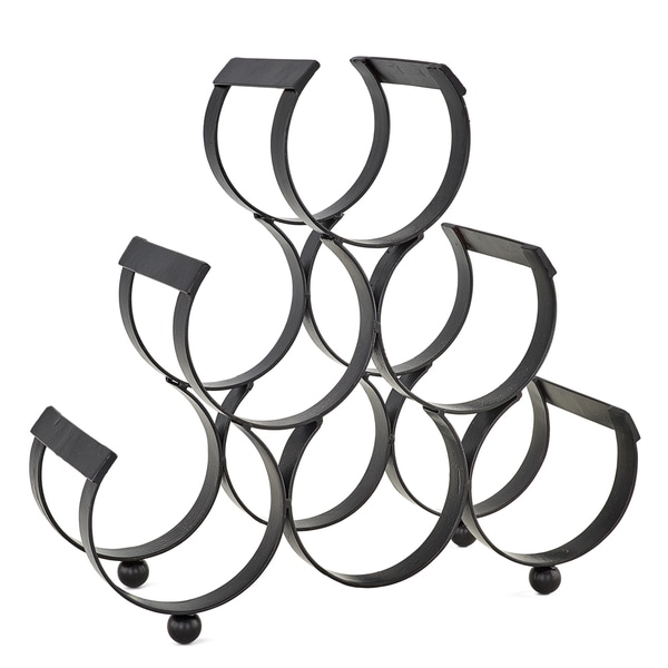 Carbon Loft Alderson Black Cast Iron 6-bottle Wine Rack