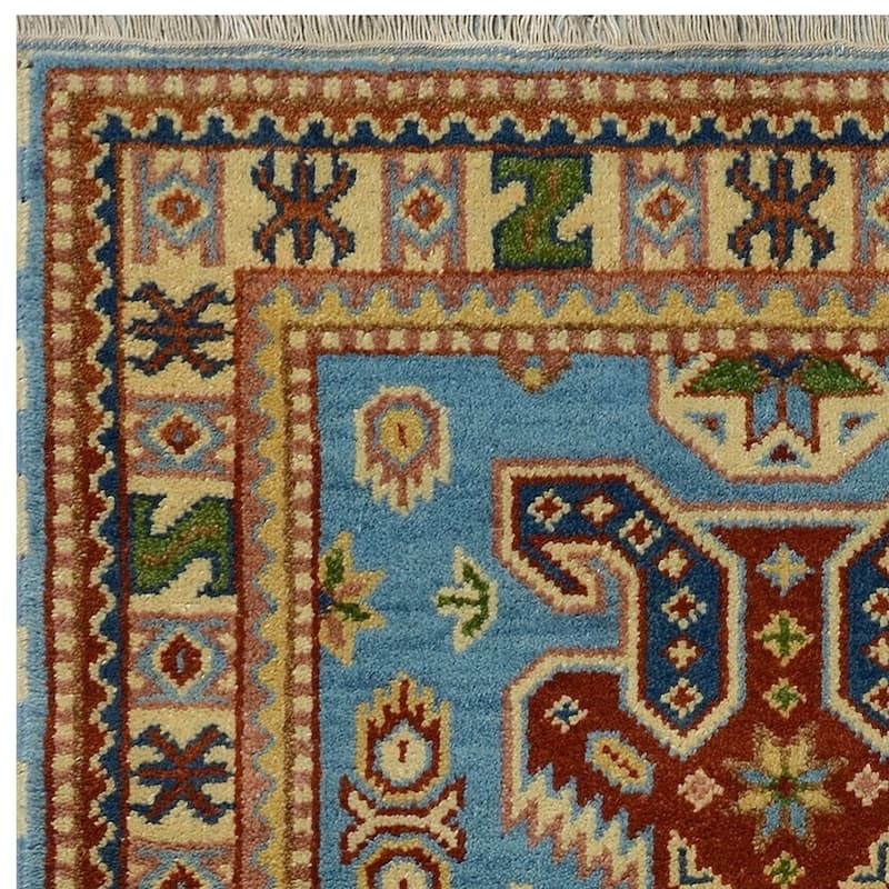 Handmade Kazak Wool Rug (India) - 3' x 5'