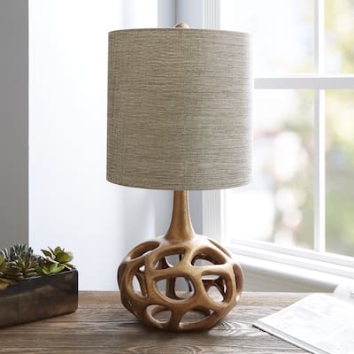 The Curated Nomad Altamira 23" Modern Gold Table Lamp with Drum Shade