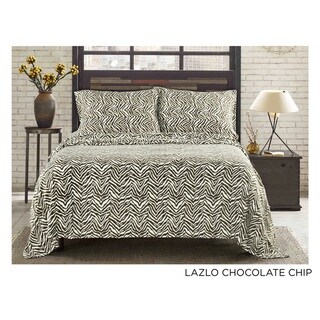 Morgan Home Fashions Asher Home Super Soft HeavyWeight Fleece Bed Sheet Set  (Brown/Off-White3 Piece) | Quality Bedding Shop.com