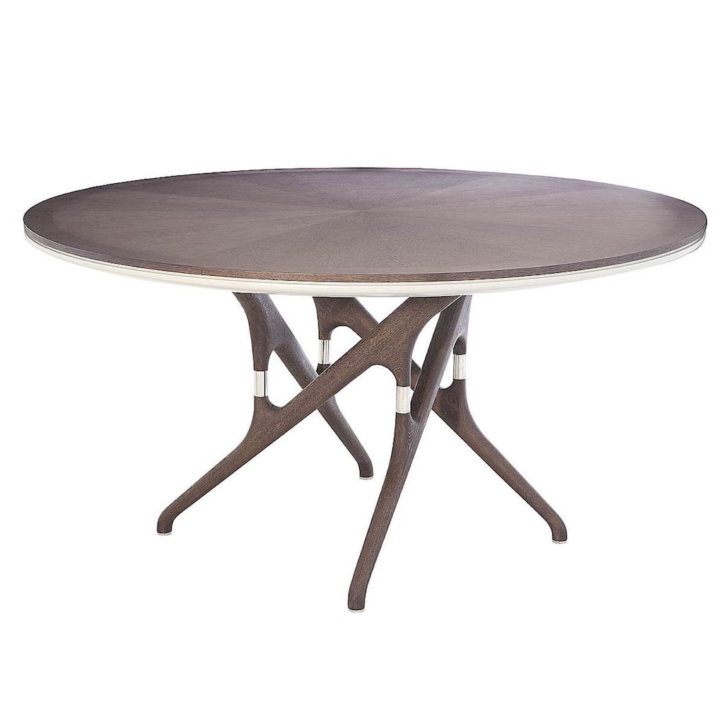 Niccolo Matte Light Grey Oak Round Dining Table