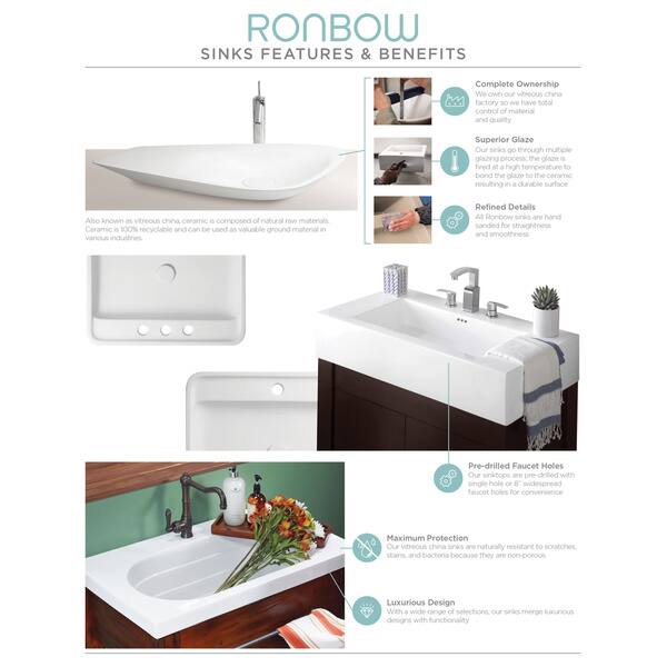 Ronbow Bella 94 Inch Wall Mount Bathroom Double Vanity Ronbow Bella 94 Inch Wall Mount Bathroom Double Vanity