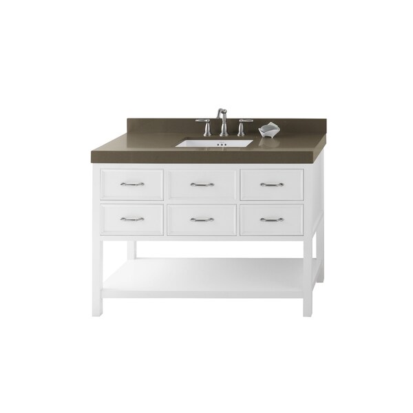 ronbow newcastle 48-inch bathroom vanity set in white, quartz ronbow newcastle 48-inch bathroom vanity set in white, quartz