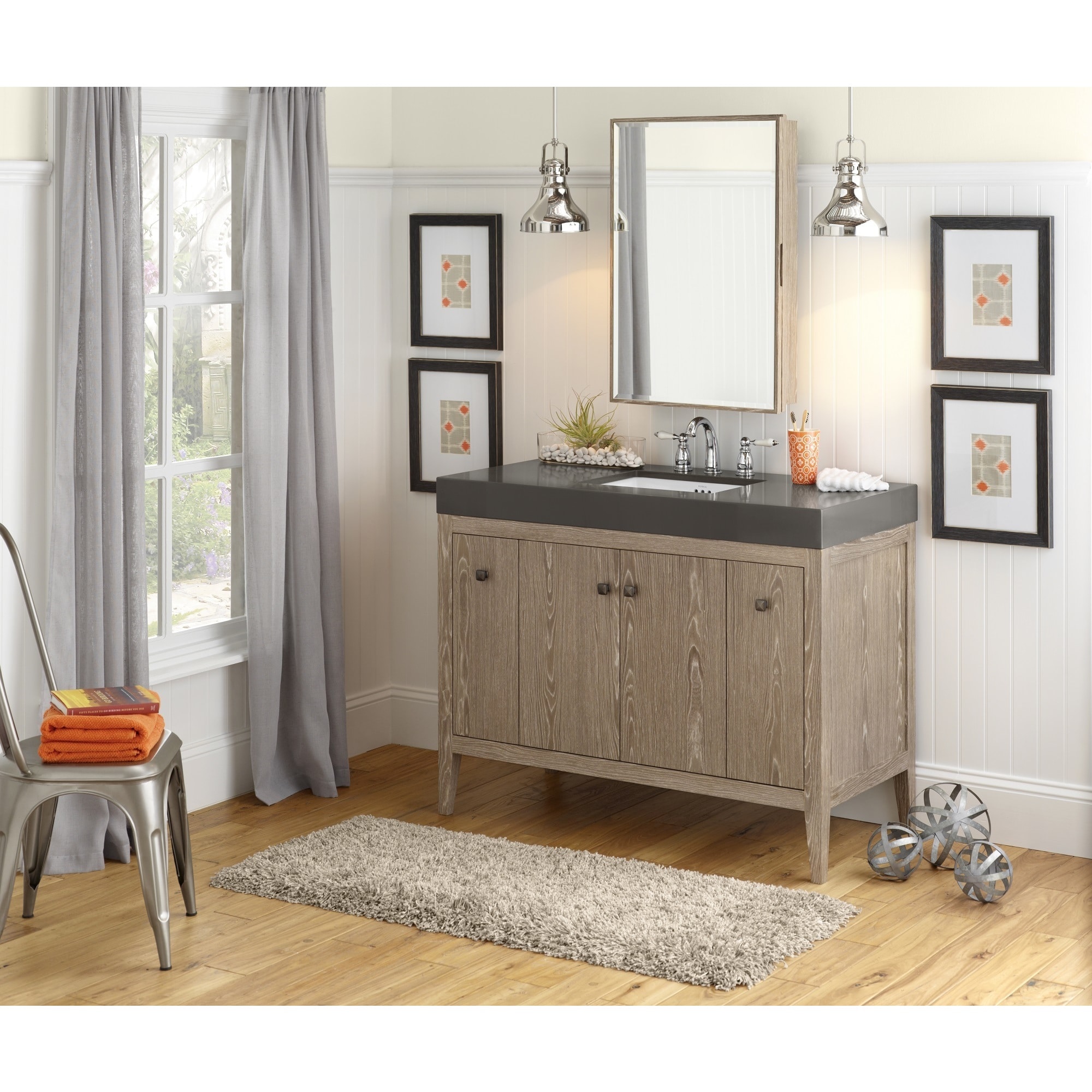 Shop Ronbow Sophie 48 Inch Bathroom Vanity Set In Aged Oak With