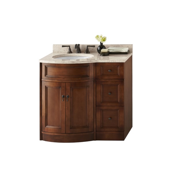 Ronbow Marcello 36 Inch Bathroom Vanity Set In Colonial Cherry Ronbow Marcello 36 Inch Bathroom Vanity Set In Colonial Cherry Marble Top And Backsplash