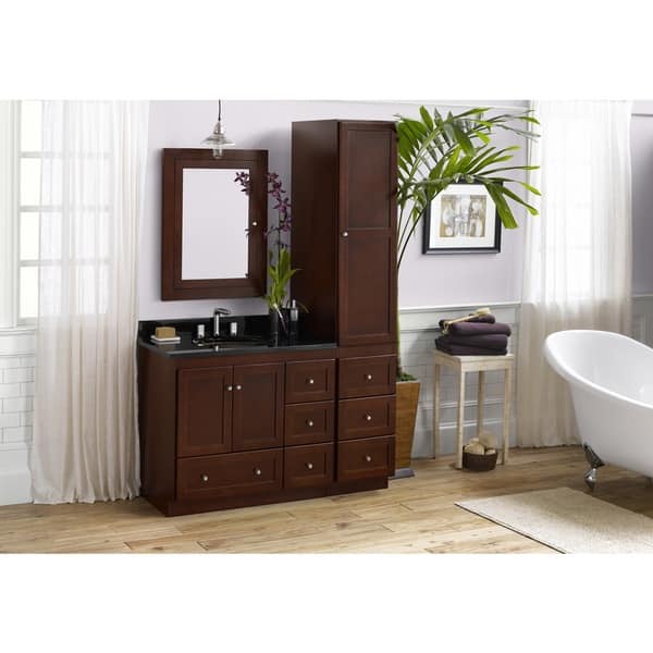 Fresca Torino Walnut Tall Bathroom Linen Side Cabinet