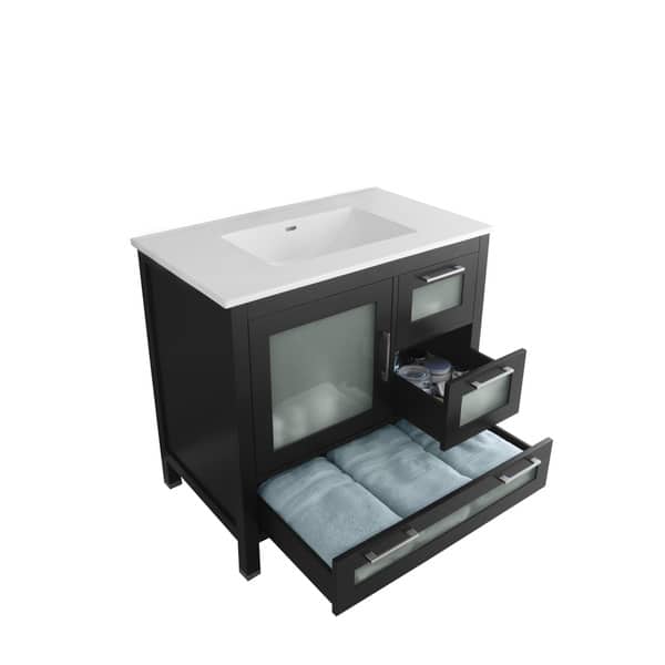 Ronbow Athena 36inch Bathroom Vanity Set in Black Overstock 13984501