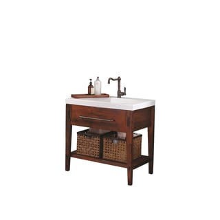 36-inch Industrial Open Shelf Vanity - Free Shipping Today ... 36-inch Industrial Open Shelf Vanity - Free Shipping Today ...