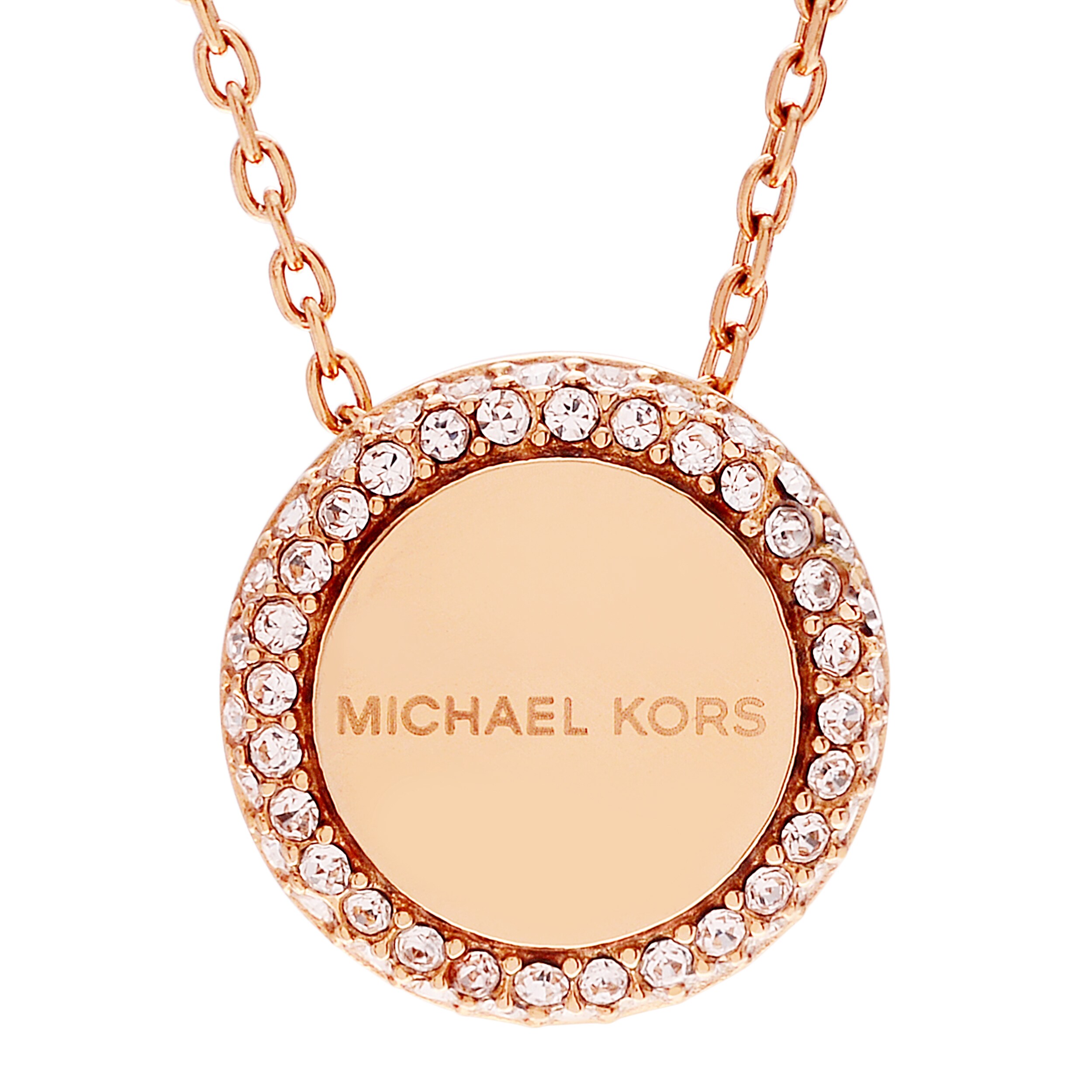 michael kors necklace rose gold circle