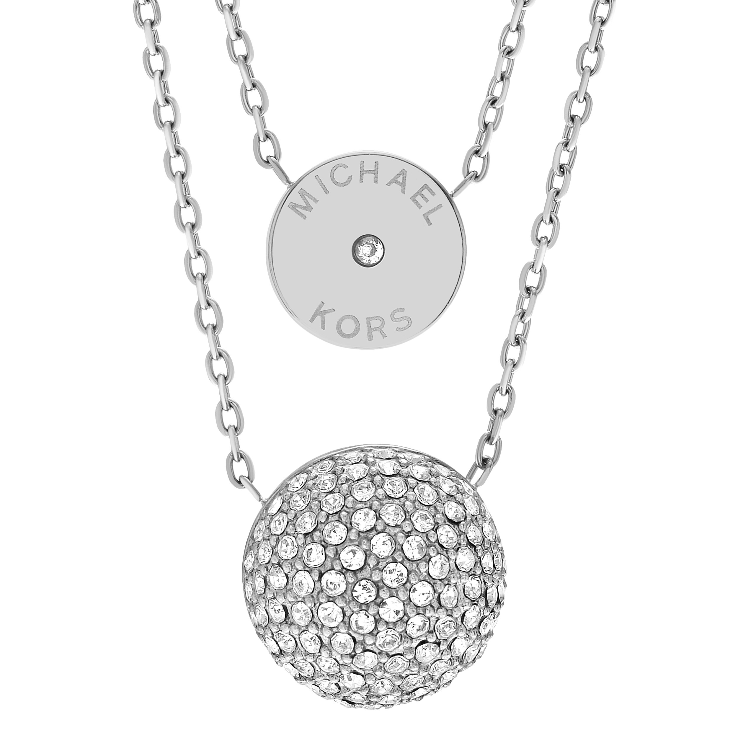 michael kors silver circle necklace