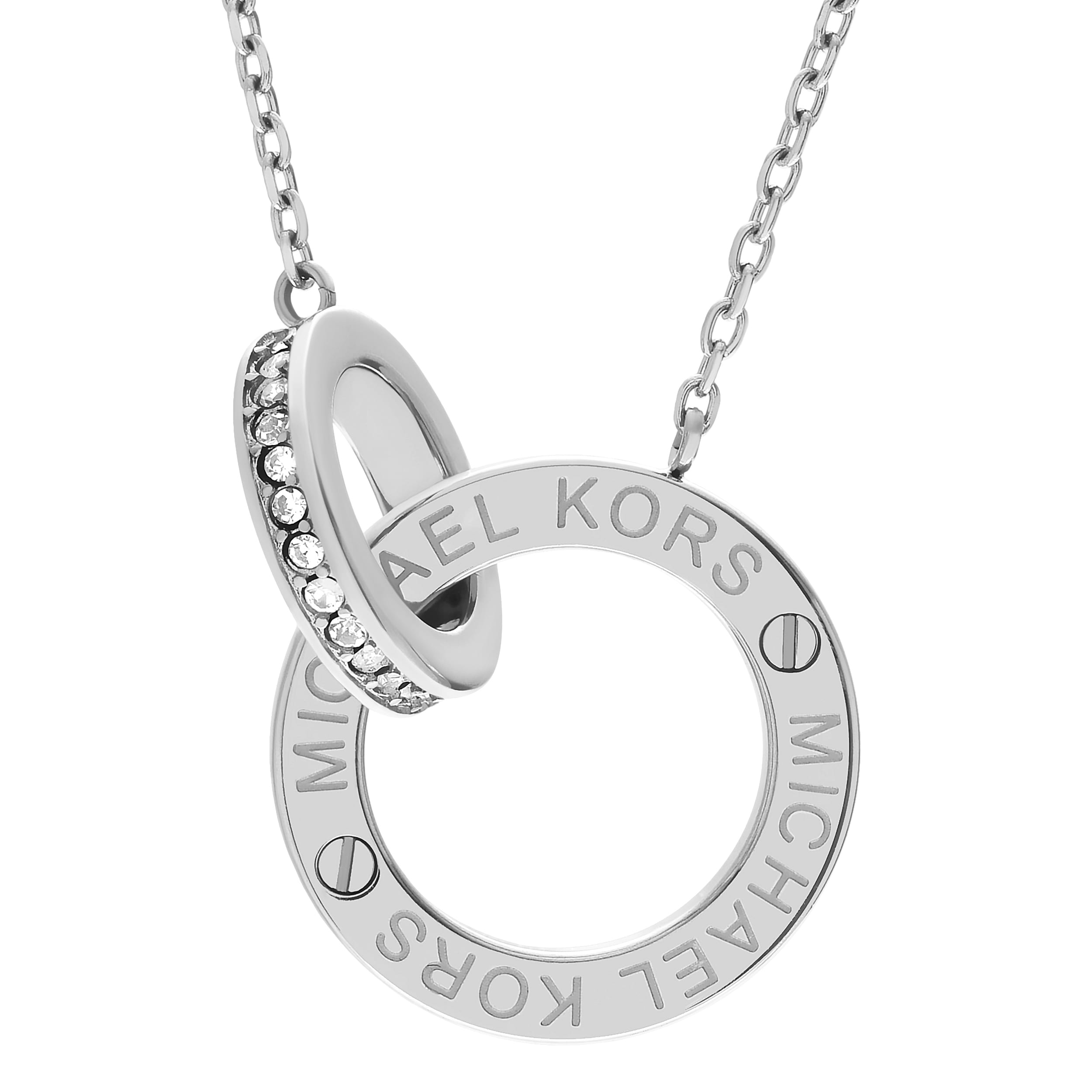 michael kors silver circle necklace