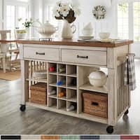 Eleanor Two-Tone Kitchen Island with Wine Rack by iNSPIRE Q Classic