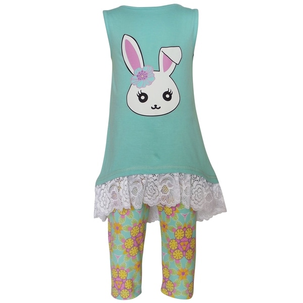 AnnLoren Girls' Boutique Easter Bunny 2-Piece Clothing Set. Opens flyout.
