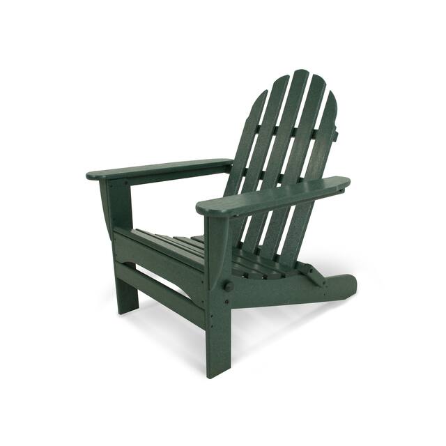 POLYWOOD Classic Outdoor Folding Adirondack Chair - Green