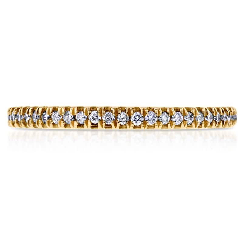 Annello by Kobelli 14k Yellow Gold 1/6ct TDW Diamond Split Prong Wedding Ring