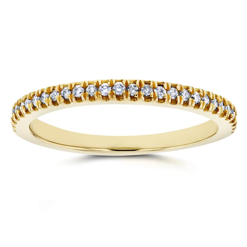 Annello by Kobelli 14k Yellow Gold 1/6ct TDW Diamond Split Prong Wedding Ring