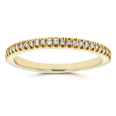 Annello by Kobelli 14k Yellow Gold 1/6ct TDW Diamond Split Prong Wedding Ring