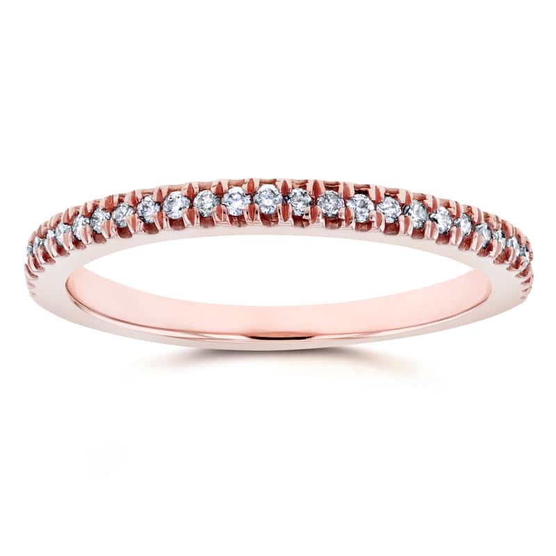 Annello by Kobelli 14k Rose Gold 1/6ct TDW Diamond Split Prong Wedding Ring