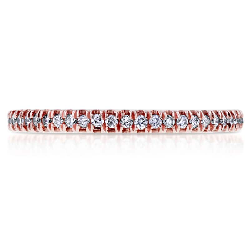Annello by Kobelli 14k Rose Gold 1/6ct TDW Diamond Split Prong Wedding Ring