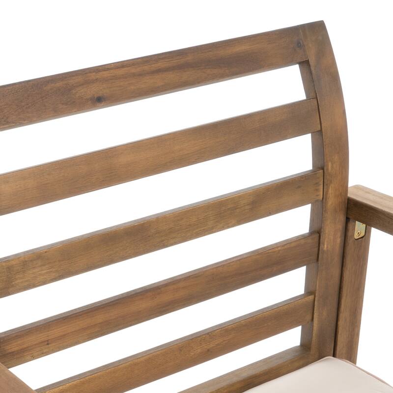 Emilano Outdoor Acacia Wood Club Chair with Cushions (Set of 2) by Christopher Knight Home