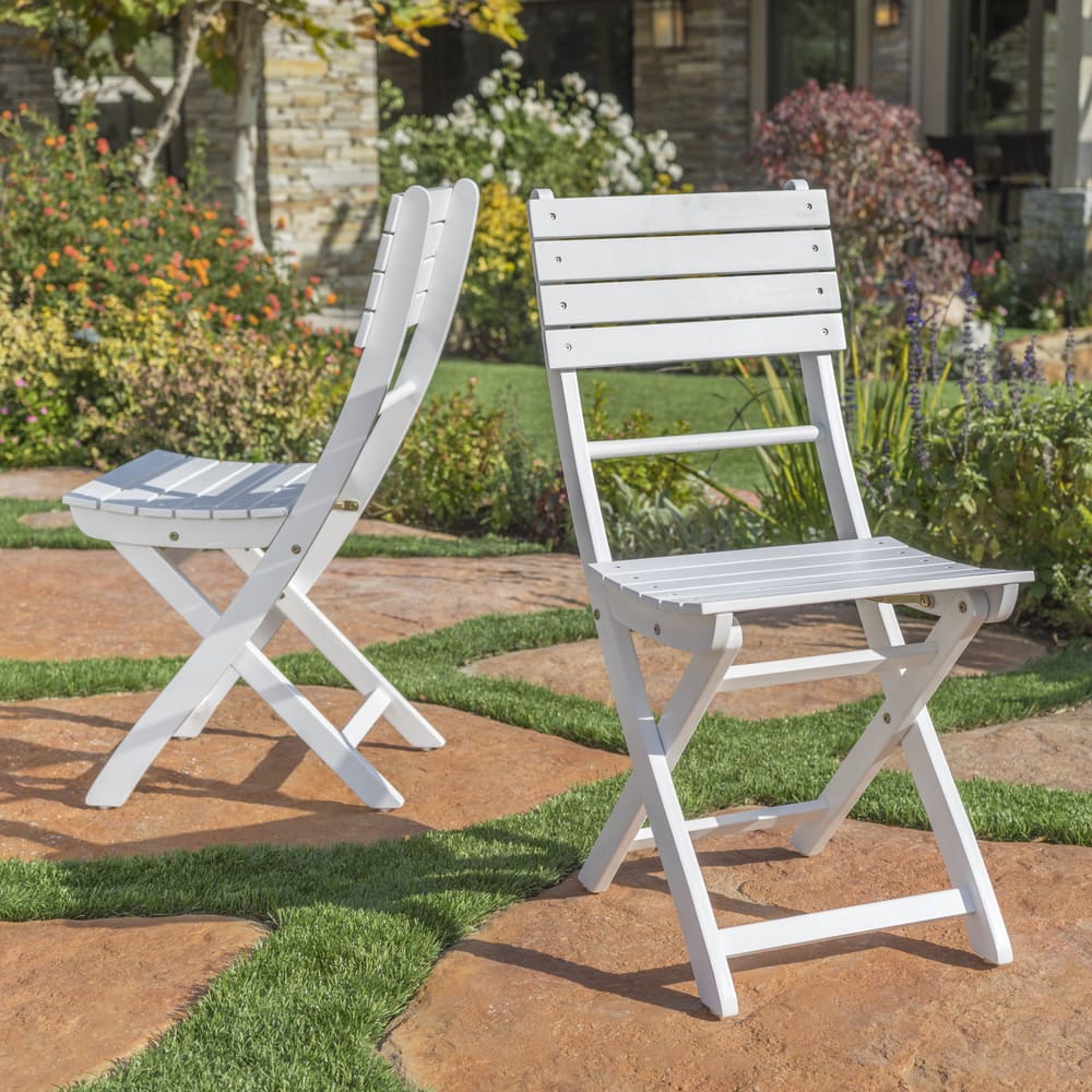 Positano Outdoor Acacia Wood Folding Dining Chair (Set of 2) by Christopher Knight Home