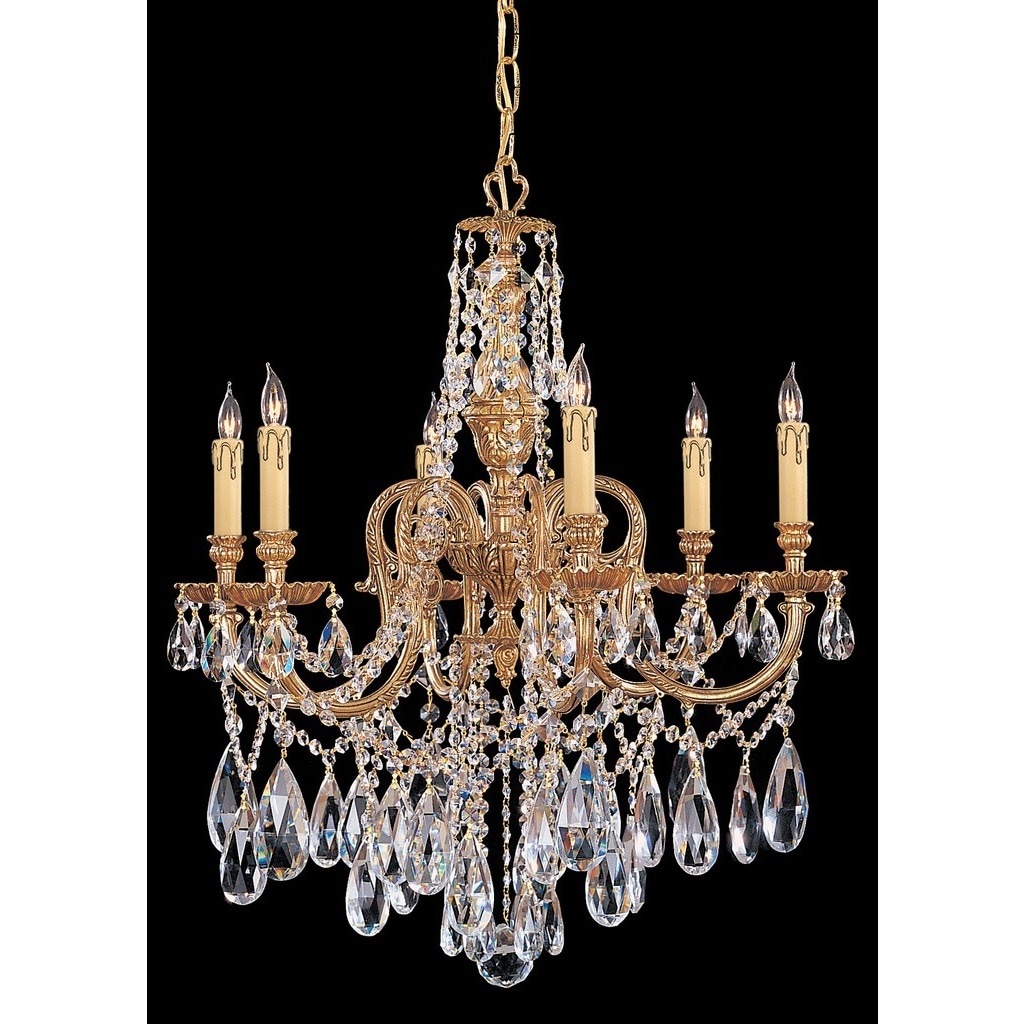 Crystorama Novella Collection 6-light Olde Brass/Swarovski Spectra Crystal Chandelier - Chandeliers For Bedrooms by Overstock.com