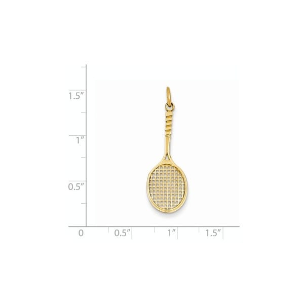 14k White Gold Two Tennis Racquets Sports Charm Pendant