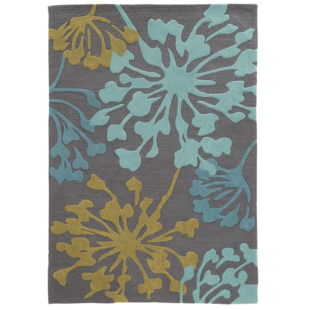 Linon Hand Tufted TRIO Dandelion Grey Polyester Rug