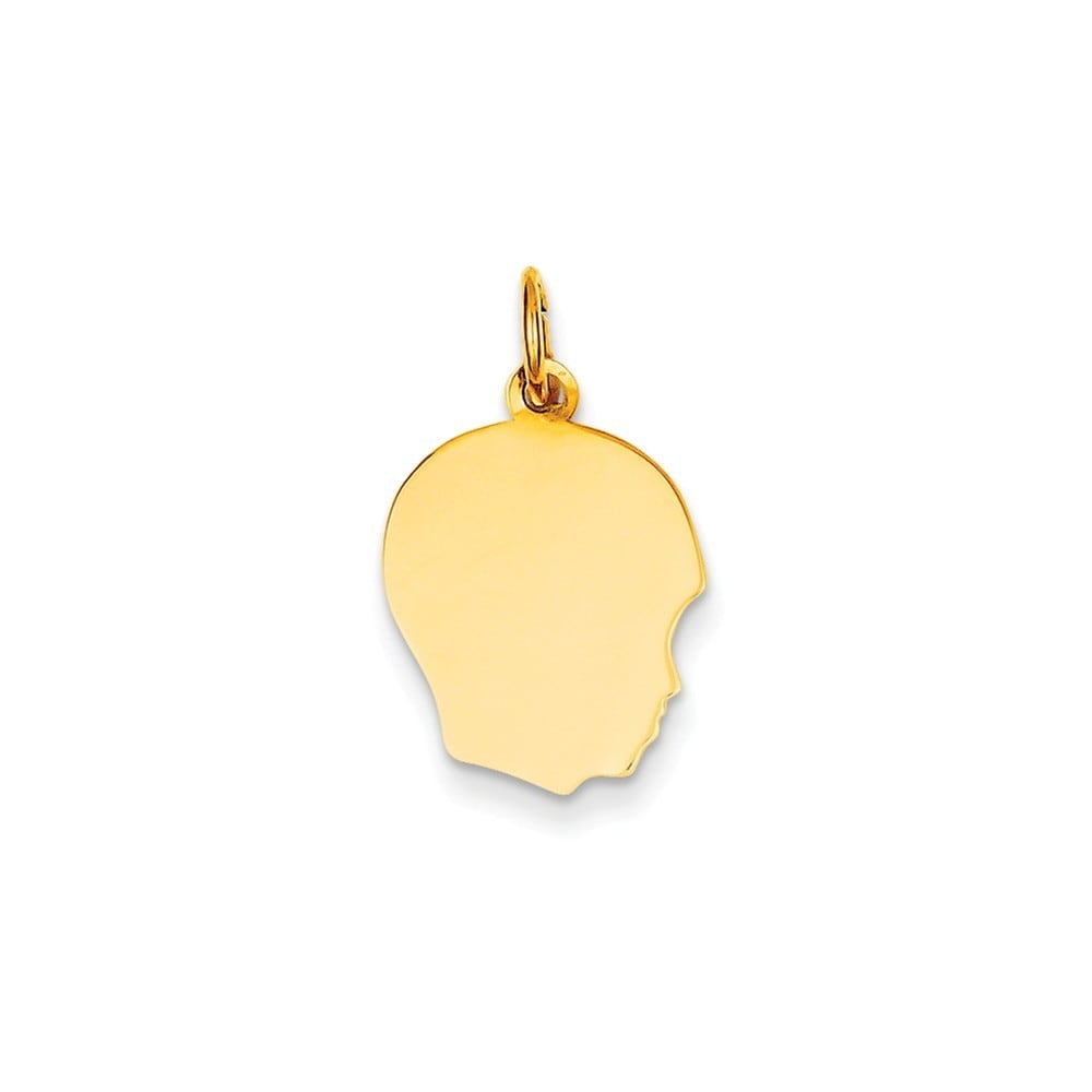 14k Yellow Gold Medium Engravable Heart Charm