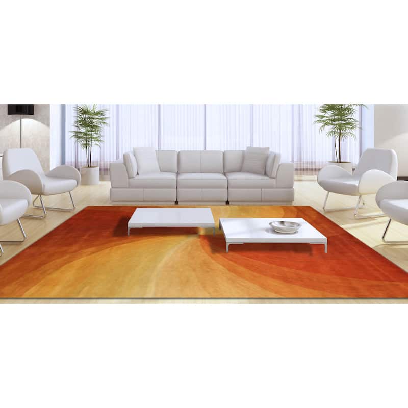 Home Decor Orang. E Contemporary Abstract Swirl Area Rug by EORC Stylish and Eye-Catching Rug for Adding a Modern Touch